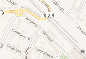 Alešova v obci Poděbrady - mapa ulice