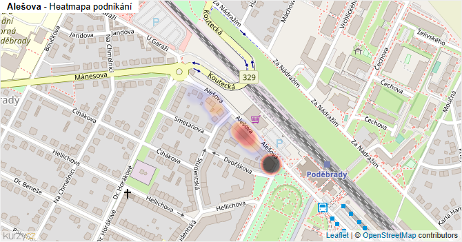 Alešova - mapa podnikání