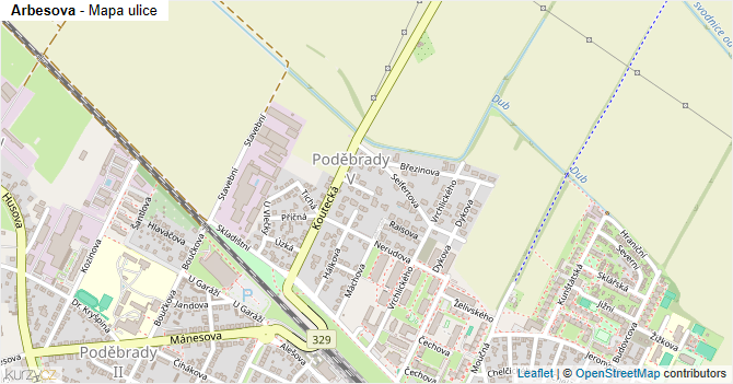 Arbesova - mapa ulice