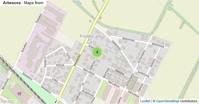 Arbesova - mapa firem