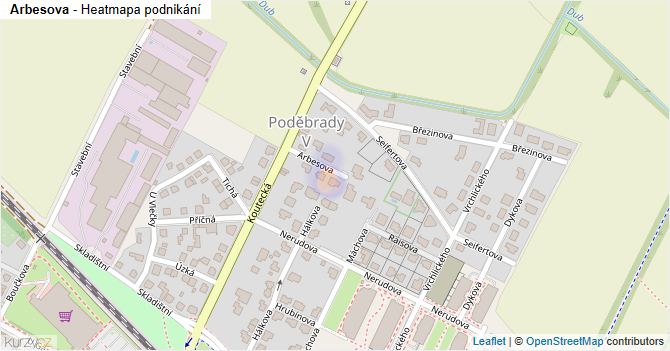 Arbesova - mapa podnikání