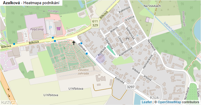 Azalková - mapa podnikání