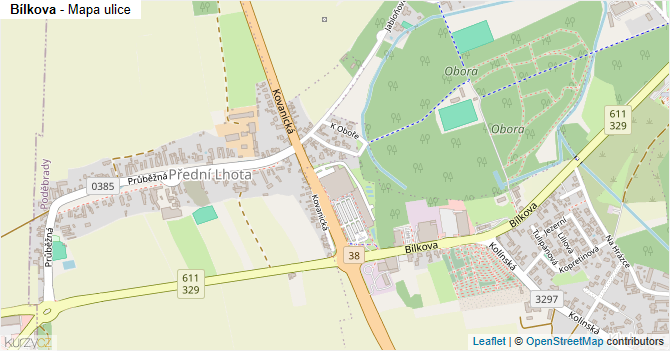 Bílkova - mapa ulice