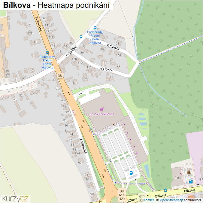Mapa Bílkova - Firmy v ulici.