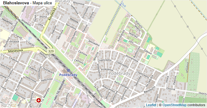 Blahoslavova - mapa ulice