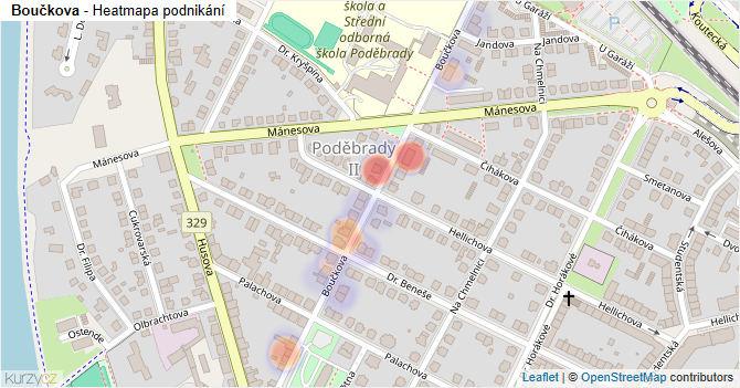 Boučkova - mapa podnikání