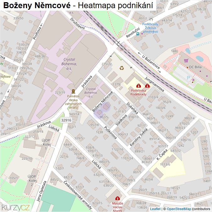 Mapa Boženy Němcové - Firmy v ulici.