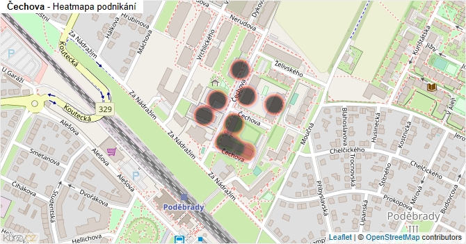 Čechova - mapa podnikání