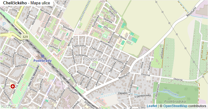 Chelčického - mapa ulice