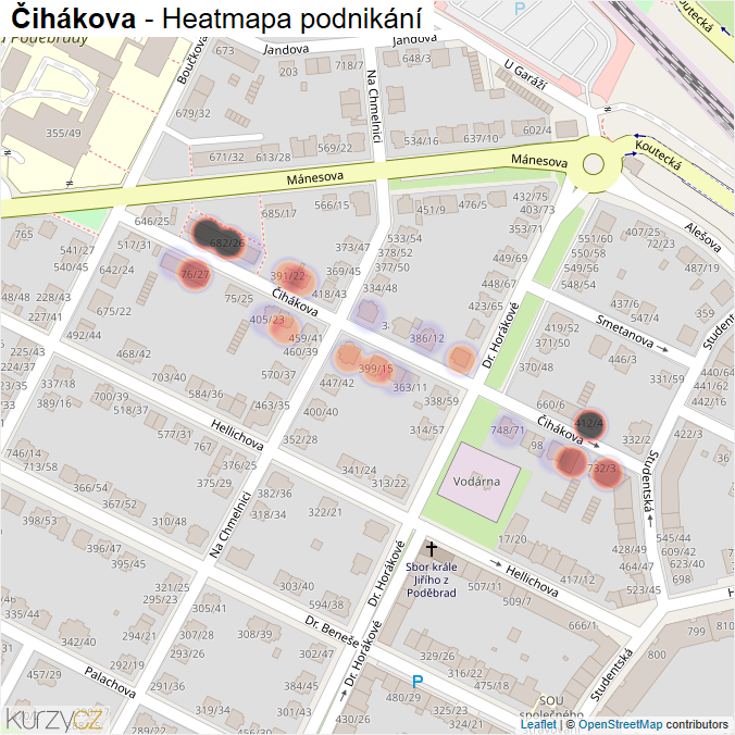 Mapa Čihákova - Firmy v ulici.