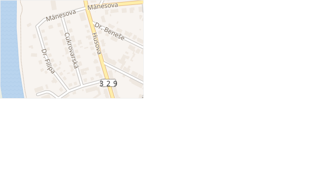 Cukrovarská v obci Poděbrady - mapa ulice