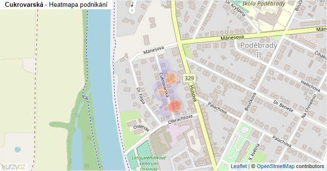 Cukrovarská - mapa podnikání