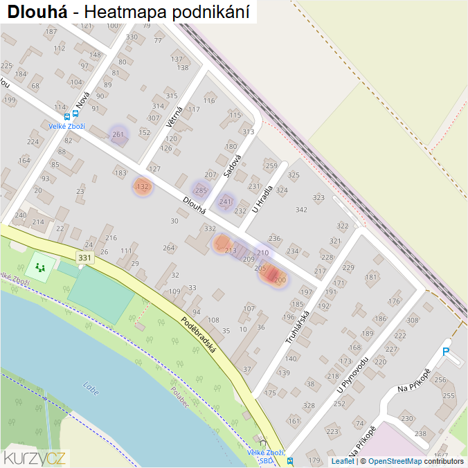 Mapa Dlouhá - Firmy v ulici.