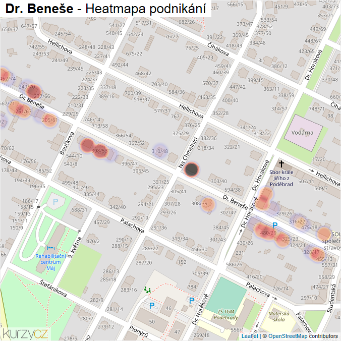 Mapa Dr. Beneše - Firmy v ulici.