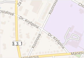 Dr. Kryšpína v obci Poděbrady - mapa ulice