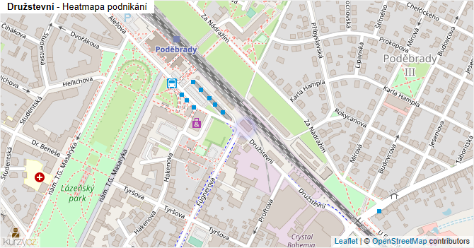 Družstevní - mapa podnikání