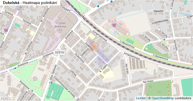 Dukelská - mapa podnikání