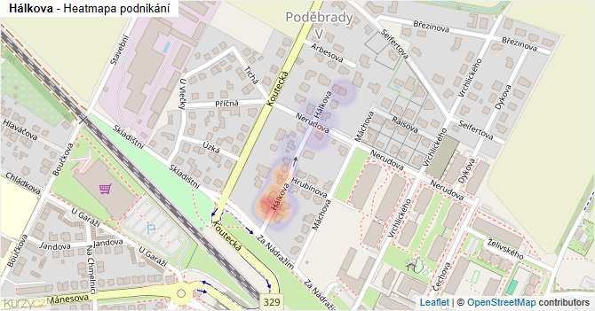 Hálkova - mapa podnikání