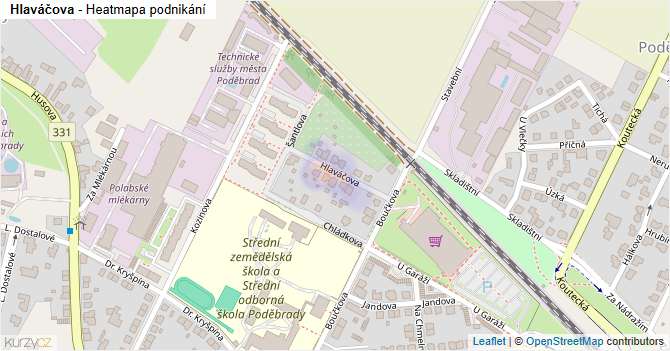 Hlaváčova - mapa podnikání