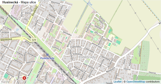 Husinecká - mapa ulice