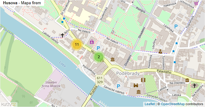 Husova - mapa firem