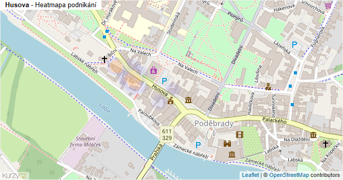 Husova - mapa podnikání