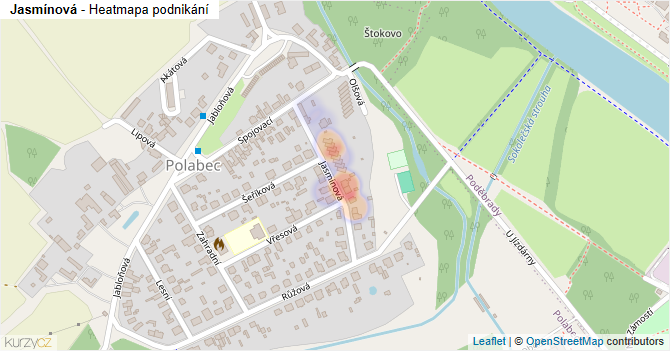 Jasmínová - mapa podnikání