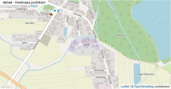 Ječná - mapa podnikání
