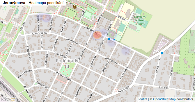 Jeronýmova - mapa podnikání