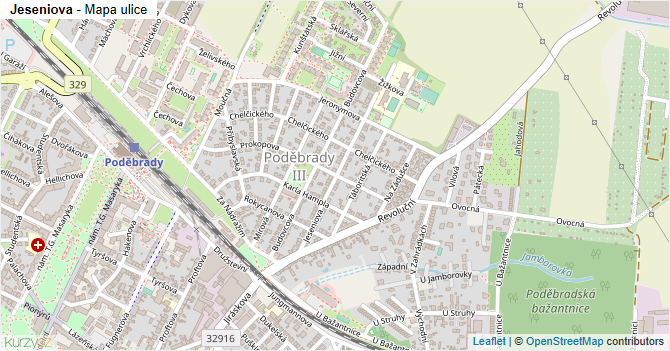 Jeseniova - mapa ulice