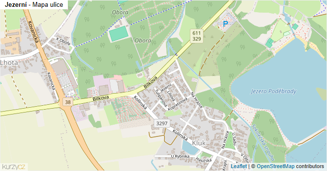 Jezerní - mapa ulice