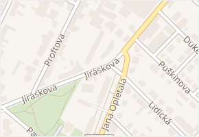 Jiráskova v obci Poděbrady - mapa ulice