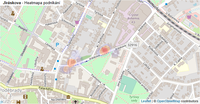 Jiráskova - mapa podnikání