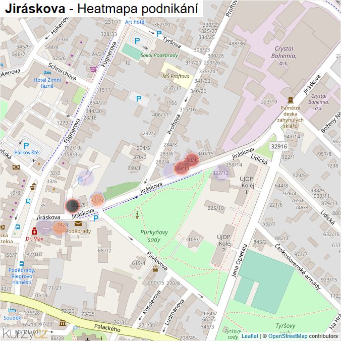 Mapa Jiráskova - Firmy v ulici.