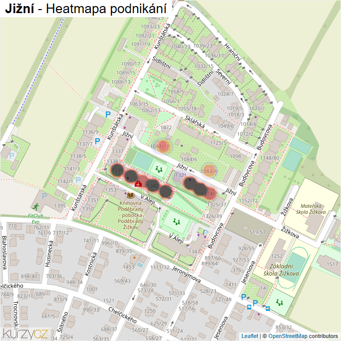 Mapa Jižní - Firmy v ulici.