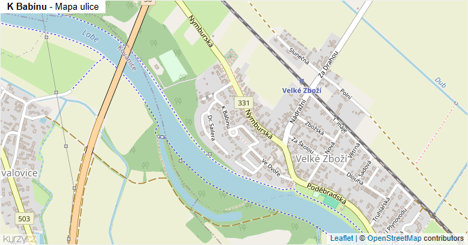 K Babínu - mapa ulice