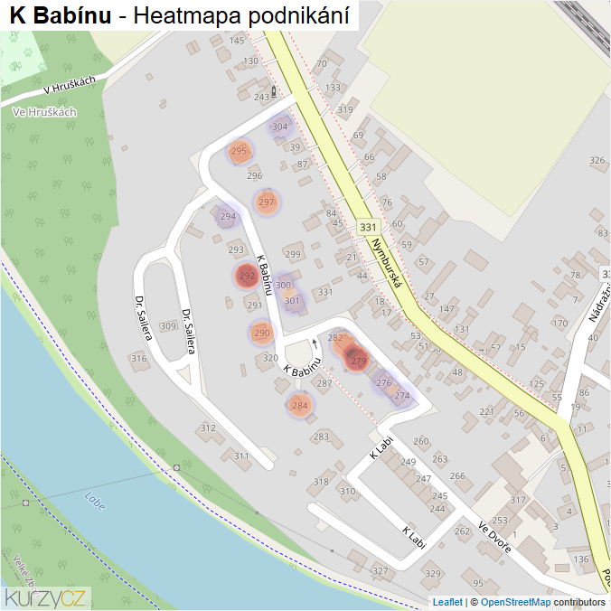Mapa K Babínu - Firmy v ulici.