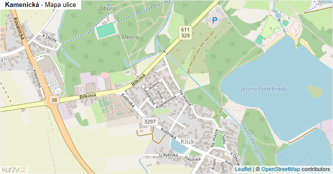Kamenická - mapa ulice