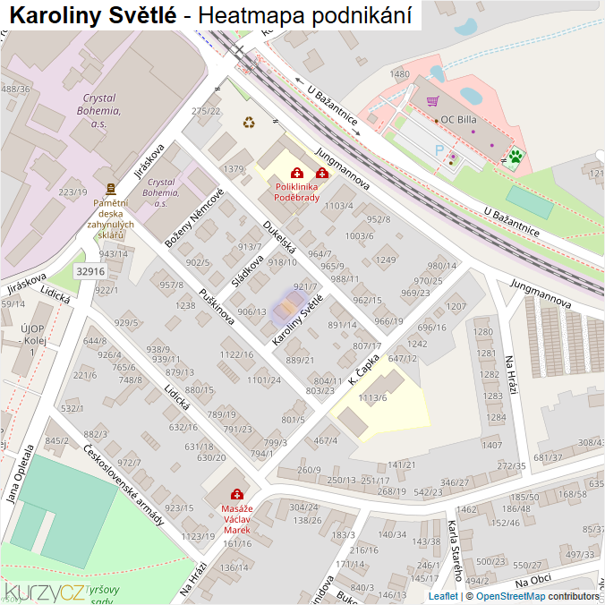 Mapa Karoliny Světlé - Firmy v ulici.