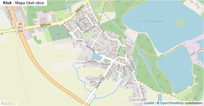 Kluk - mapa části obce