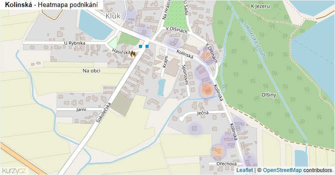 Kolínská - mapa podnikání
