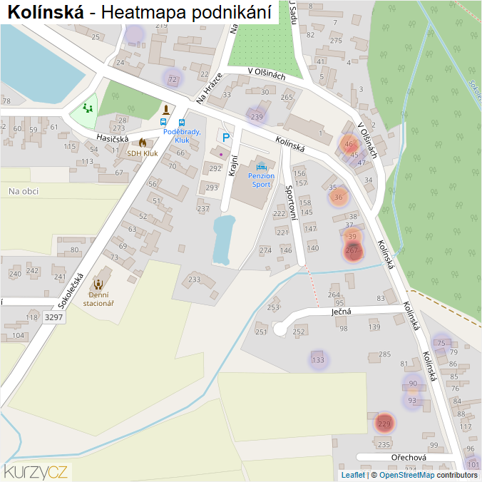 Mapa Kolínská - Firmy v ulici.