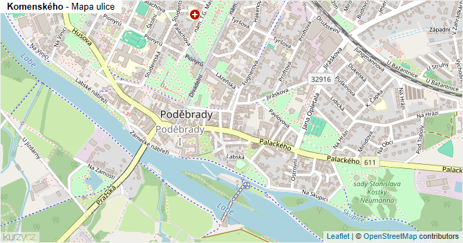 Komenského - mapa ulice