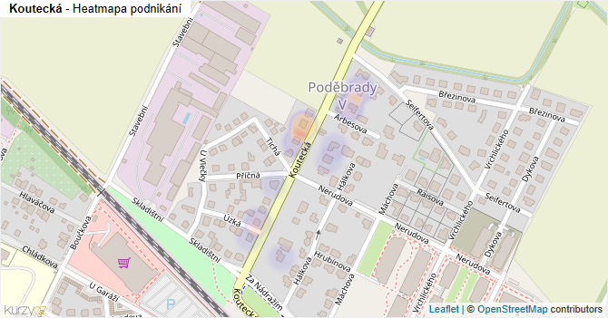 Koutecká - mapa podnikání
