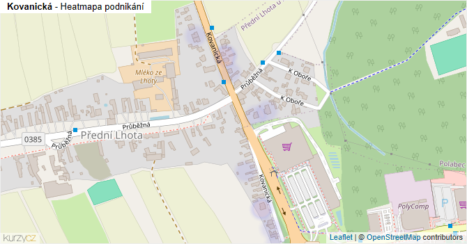 Kovanická - mapa podnikání