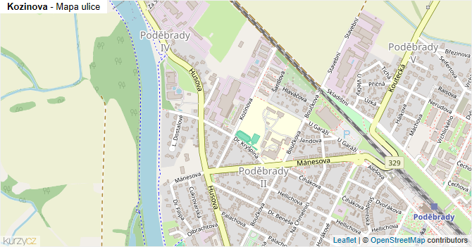 Kozinova - mapa ulice