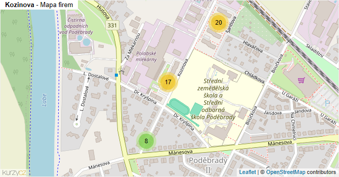 Kozinova - mapa firem