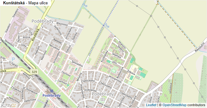 Kunštátská - mapa ulice