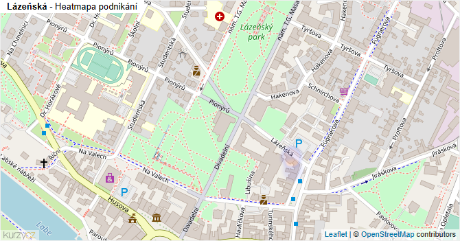 Lázeňská - mapa podnikání