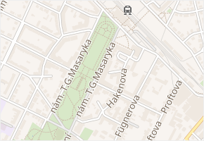 Lázeňský park v obci Poděbrady - mapa ulice